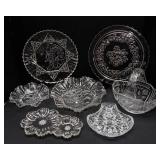 Cut Glass Serving Ware - 7 Pieces