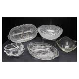 Cut Glass Serving Ware - 5 Pieces
