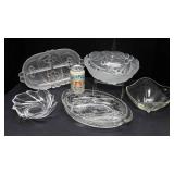 Cut Glass Serving Ware - 5 Pieces