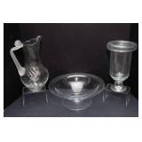 Set of 3 Glassware Pieces – Pitcher, Bowl & Vas