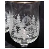 Vintage Libbey’s Arby’s Winter White Frosted Christmas Tree Glassware Set – Tumblers & Stemware