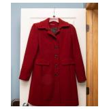 Calvin Klein Women’s Red Wool Blend Coat – Medium/Large