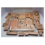 Large Collection of Christmas Rubber Ink Stamps