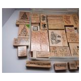 Large Collection of Christmas Rubber Ink Stamps