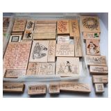 Large Collection of Christmas Rubber Ink Stamps