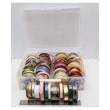 Large Assorted Ribbon Lot with Storage Container
