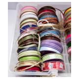 Large Assorted Ribbon Lot with Storage Container