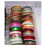 Large Assorted Ribbon Lot with Storage Container