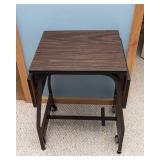 Rolling Table with Fold-Down Leaves – Compact Utility Table