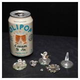 Set of 5 Mini Crystal Figurines with Mirror Bases