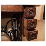 Antique Singer Treadle Sewing Machine Table and Singer Sewing Machine