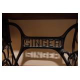 Antique Singer Treadle Sewing Machine Table and Singer Sewing Machine