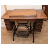 Antique Singer Treadle Sewing Machine Table and Singer Sewing Machine