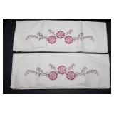 Pair of Vintage Embroidered Pillowcases