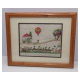 Handmade Framed Cross-Stitch Artwork