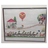 Handmade Framed Cross-Stitch Artwork