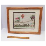 Handmade Framed Cross-Stitch Artwork