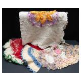 Vintage Crocheted Doilies and Table Coverings