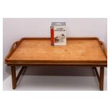 Vintage MCM Goodwood Teak Serving Lap Tray with Glass Appetizer Dishes