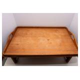 Vintage MCM Goodwood Teak Serving Lap Tray with Glass Appetizer Dishes