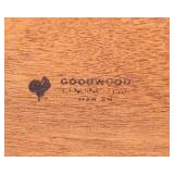 Vintage MCM Goodwood Teak Serving Lap Tray with Glass Appetizer Dishes