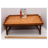 Vintage MCM Goodwood Teak Serving Lap Tray with Glass Appetizer Dishes