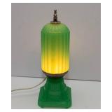 1920s/1930s Art Deco Jadeite Boudoir Glass Lamp