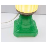 1920s/1930s Art Deco Jadeite Boudoir Glass Lamp