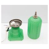 1920s/1930s Art Deco Jadeite Boudoir Glass Lamp