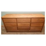 6-Drawer Oak Dresser with Coordinating Mirror