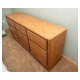 6-Drawer Oak Dresser with Coordinating Mirror