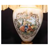 Vintage Table Lamp – Victorian Couple Design with Tassel Shade