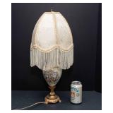 Vintage Table Lamp – Victorian Couple Design with Tassel Shade
