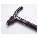 Vintage Solid Wood Carved Cane