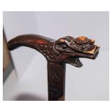 Vintage Solid Wood Carved Cane