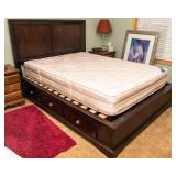 Queen Size Bed Frame with Storage Drawers