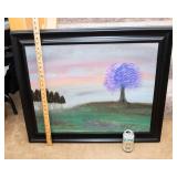 Handpainted Tree Artwork – Framed Wall Art (33” x 27”)