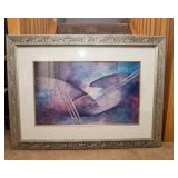 Large Abstract Wall Art – Framed & Matted (34” x 46”)