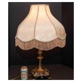 Vintage Tassel Lamp 29"T– Ornate Heavy Base with Cream Shade