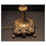 Vintage Tassel Lamp 29"T– Ornate Heavy Base with Cream Shade