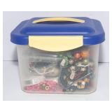 Jewelry Making Supplies Lot – Beads, String & Storage Container