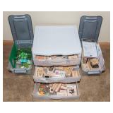 Variety of Rubber Stamps, Craft Supplies & Storage Containers – Themed Lot