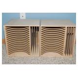 Set of 2 Wooden Craft Paper Organizers