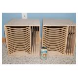Set of 2 Wooden Craft Paper Organizers