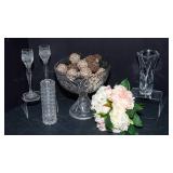 Set of 5 Cut Glass Pieces – Intricately Detailed
