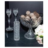Set of 5 Cut Glass Pieces – Intricately Detailed