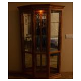 Lighted Curio Cabinet with Mirrored Back