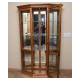 Lighted Curio Cabinet with Mirrored Back