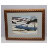 Winter Scene Artwork by B. Renner – Acrylic (18" x 14.5")