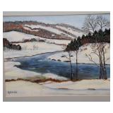 Winter Scene Artwork by B. Renner – Acrylic (18" x 14.5")